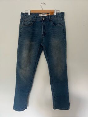 Tailor Vintage Men's Slim Straight Jeans in Dark Blue Wash
